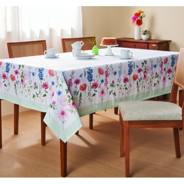 Toalha de Mesa Retangular 2,30m x 2,30m Casa com Casa Lepper - Seja como Flor Toalha de Mesa Retangular 2,30m x 2,30m Casa com Casa Lepper - Seja como Flor