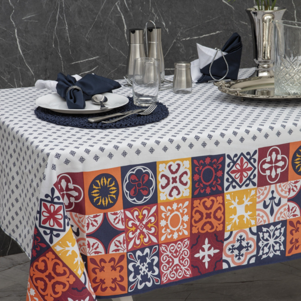 Toalha de Mesa Retangular Impermeável 1,60m x 2,70m Kacyumara - Hidraulic Toalha de Mesa Retangular Impermeável 1,60m x 2,70m Kacyumara - Hidraulic