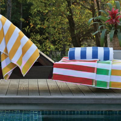 Toalha de Praia e Piscina 100% Algodão Stripes Listrada Santista