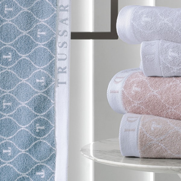 Toalha de Rosto Trussardi Jacquard Fio Tinto Speciale - Prata Toalha de Rosto Trussardi Jacquard Fio Tinto Speciale - Prata
