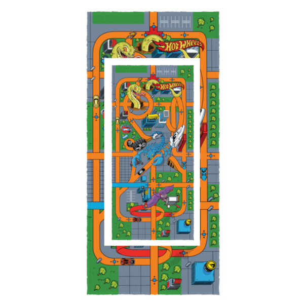 Toalha Felpuda de Banho Infantil Estampada  60cm x1,20cm Lepper - Hot Wheels Cidade