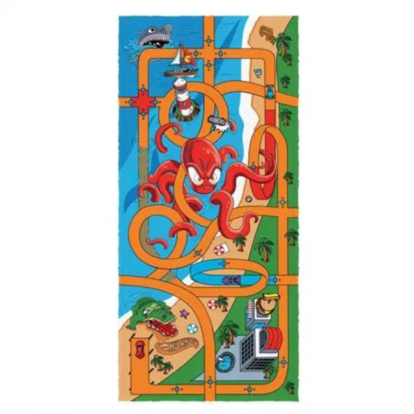 Toalha Felpuda de Banho Infantil Estampada 60cm x1,20cm Lepper - Hot Wheels Praia Toalha Felpuda de Banho Infantil Estampada 60cm x1,20cm Lepper - Hot Wheels Praia