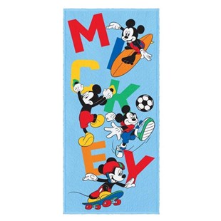 Toalha Felpuda de Banho Infantil Estampada 60cm x1,20cm Lepper - Mickey Sports
