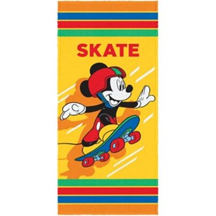 Toalha Felpuda de Banho Infantil Estampada 60cmx1,20cm Lepper - Mickey Skate