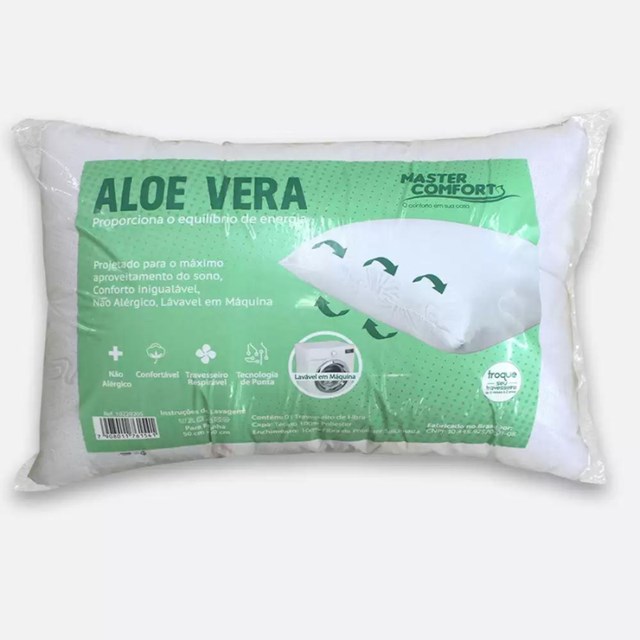 Travesseiro Fibra  De Aloe Vera 50cm x70cm - Master Comfort