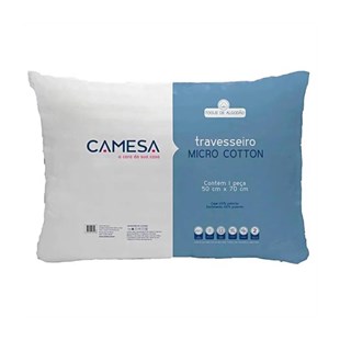 Travesseiro Micro Cotton 50cm x 70cm Suporte Médio Antialérgico - Camesa