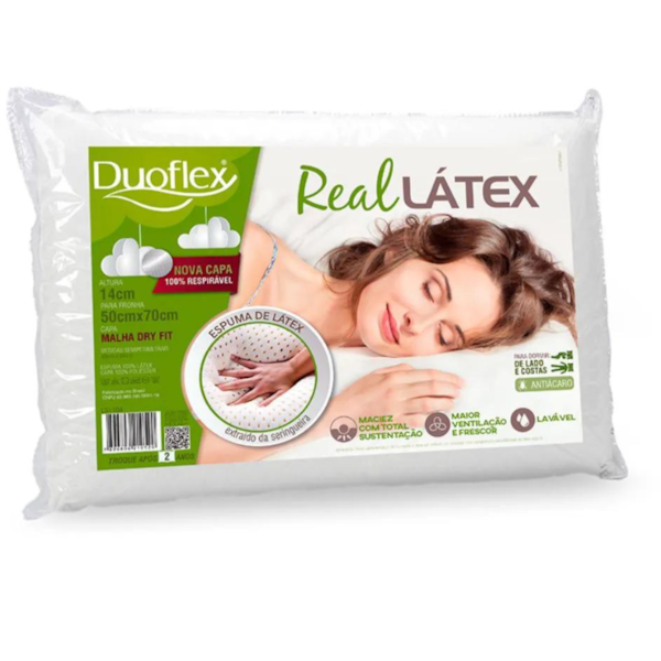 Travesseiro Real Látex Antiácaro - Duoflex Travesseiro Real Látex Antiácaro - Duoflex